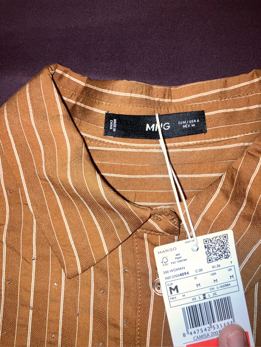 Mango Stripe Rhinestone Shirt - Picture 8 of 15